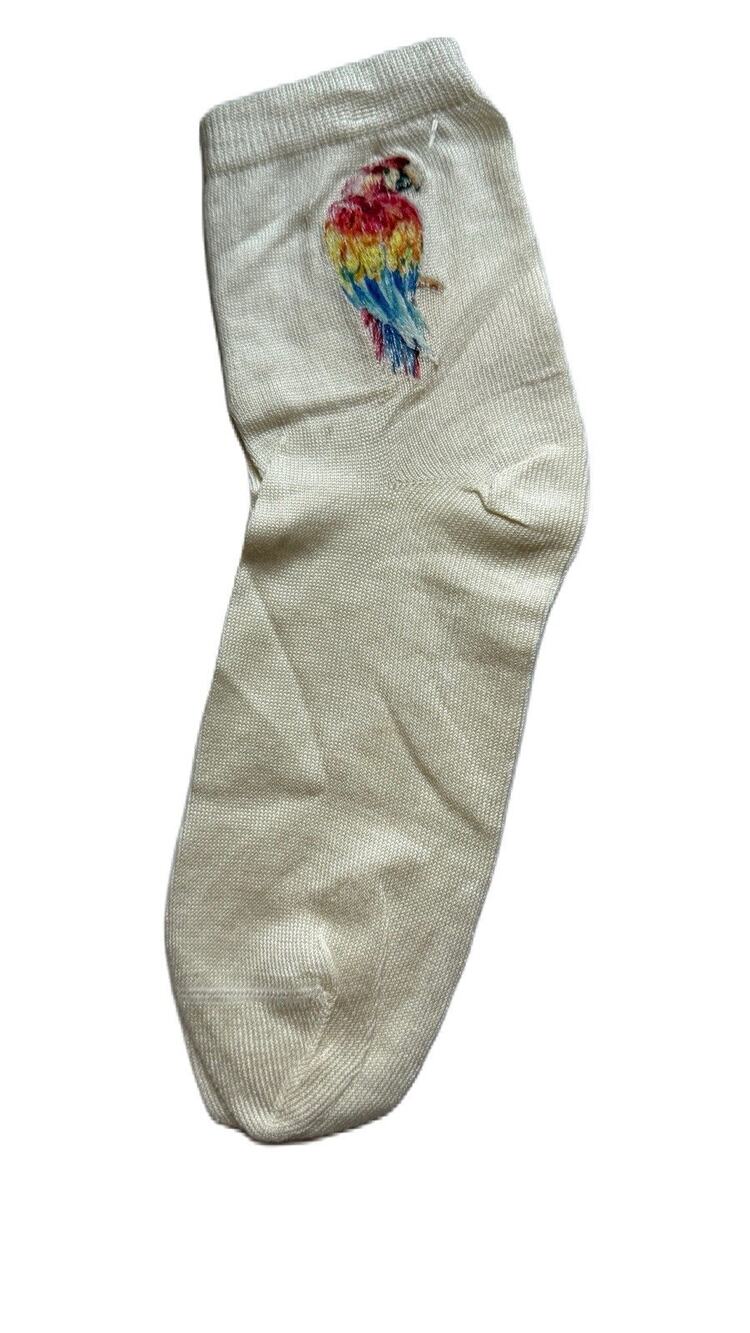 Maria La Rosa Embroidery Silk Socks New